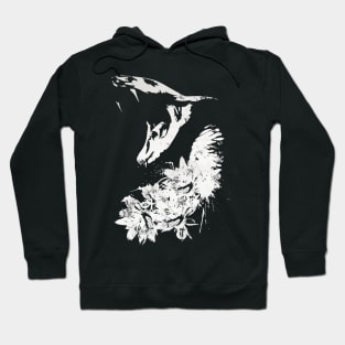 Cobra and Flowers - White Hoodie